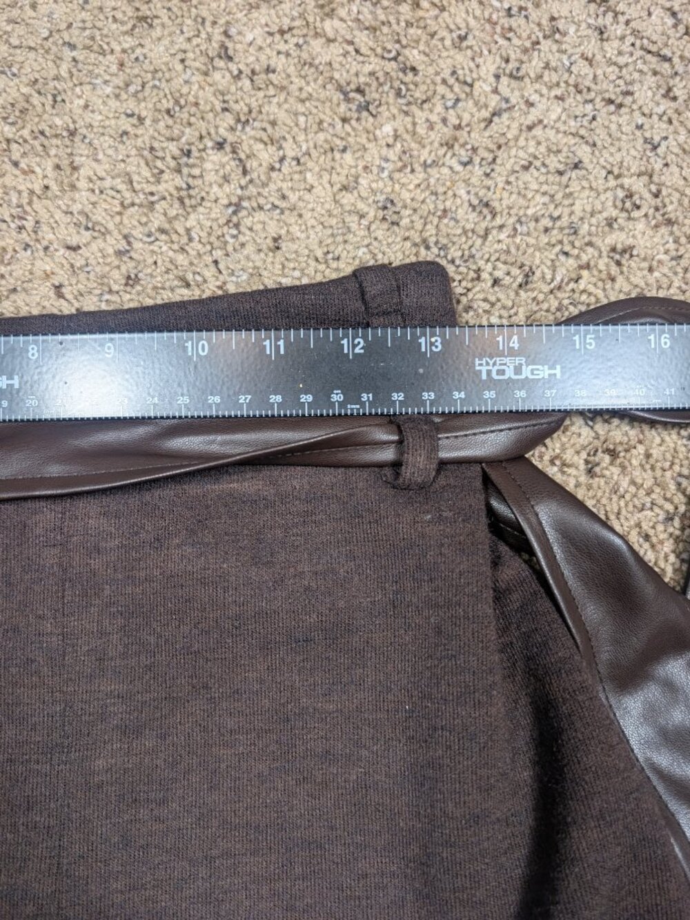 Catherine Malandrino Brown Belted Midi Skirt XS Faux Leather Belt - Picture 4 of 5